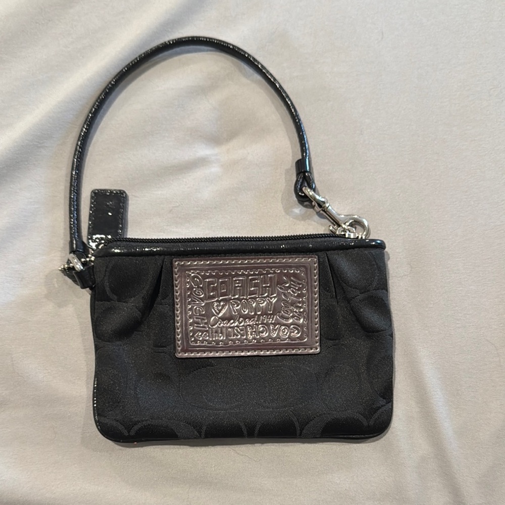 Coach Black and Silver Wristlet